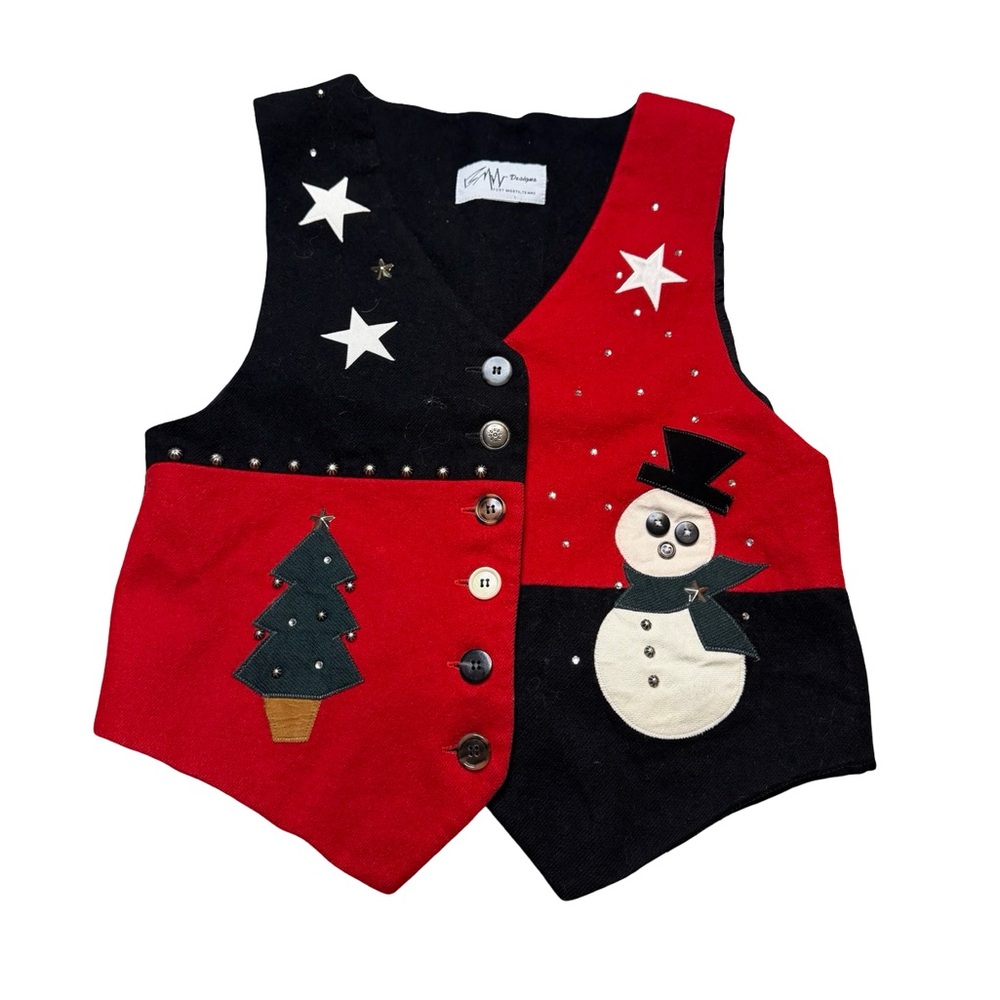 🎄✨ Vintage EMW Designs Snowman Christmas Vest Size‎ Small (17” P2P) ✨⛄️